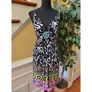 Muse Boston Proper Strappy Dress Black White Beads